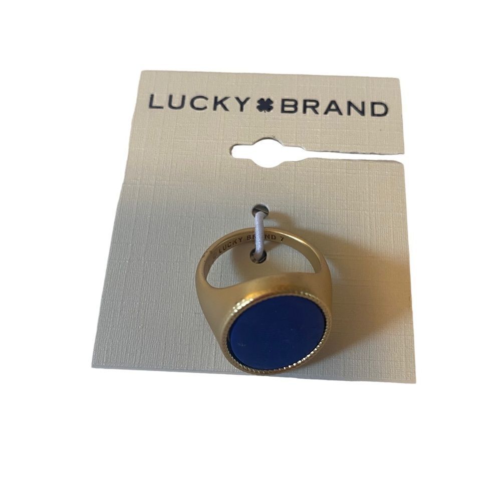 Lucky Brand Lapis Signet Ring Ladies Sz.7